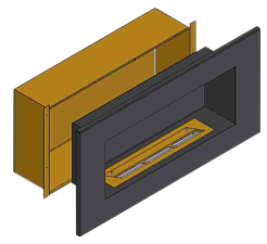 Теплоизоляционный корпус ZeFire для встраивания в мебель для очага 1000 мм