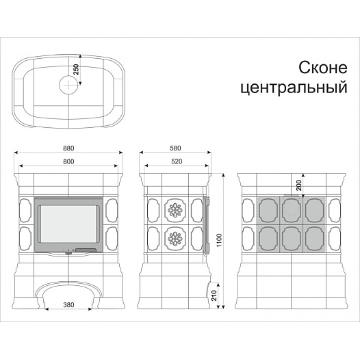 Сконе центральный мини. белая керамика_6